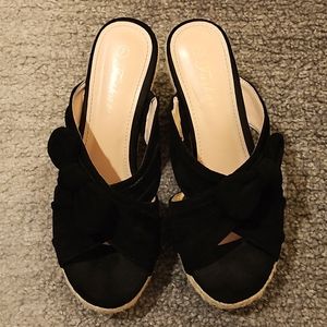 Like New Fashare Platform Sandals Black 7